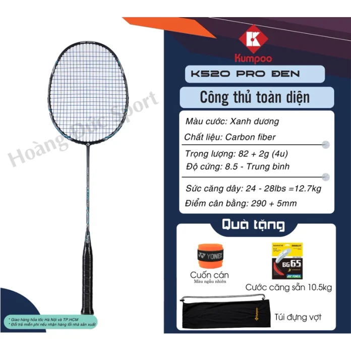 K520 Pro Đen - Vợt có nhiều lựa chọn màu sắc khác K520 Pro Đen - Vợt có nhiều lựa chọn màu sắc khác
