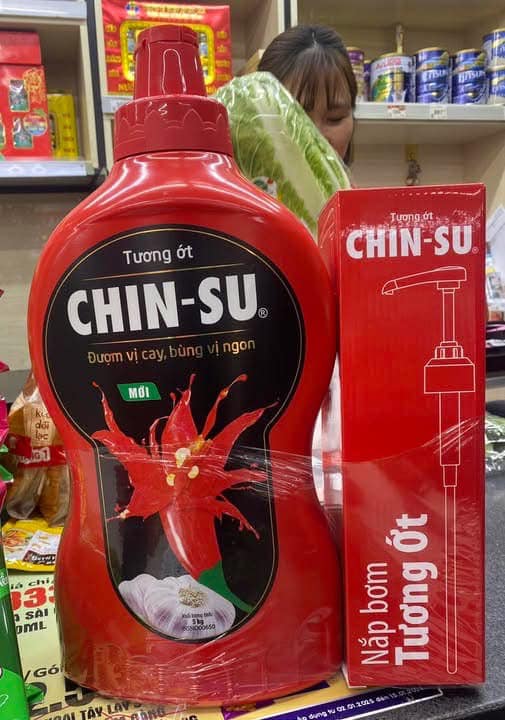Tương ớt Chinsu 5kg có vòi bơm