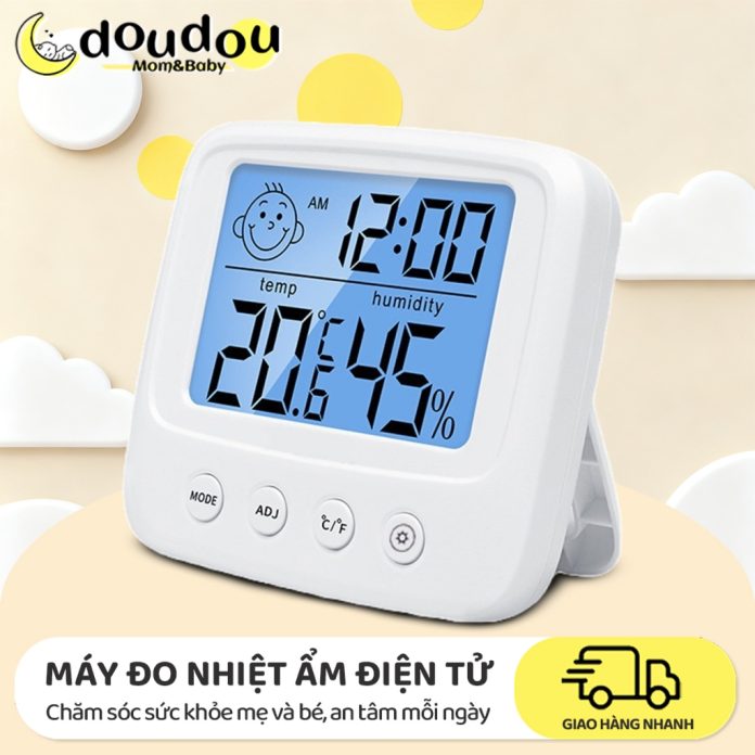 Nhiệt kế phòng, nhiệt ẩm kế, máy đo nhiệt độ phòng ngủ, đo độ ẩm điện tử cho bé chính xác