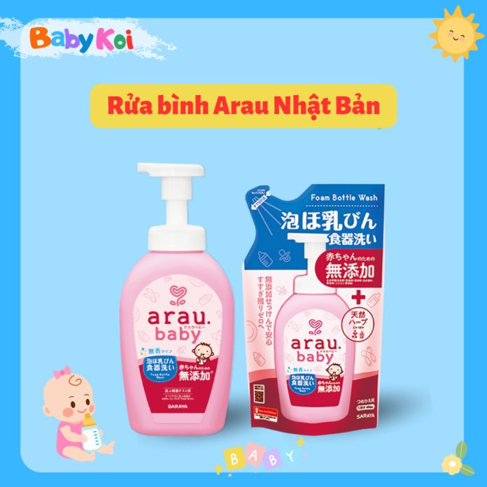 Nước RỬA BÌNH ARAU Baby Nhật CHAI 500ML/TÚI 450ML Nước RỬA BÌNH ARAU Baby Nhật CHAI 500ML/TÚI 450ML
