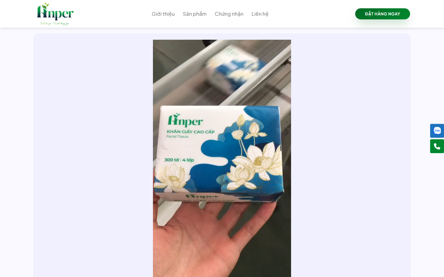 mẫu website khăn giấy cao cấp - Giao diện mẫu website Anper Khăn Giấy Cao Cấp