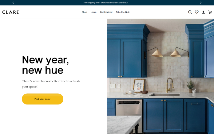 Mẫu Website Bán Sơn Tường & Sơn Trang Trí Clare Hiện Đại Đổi Mới mẫu website bán sơn - Clare Paint Store