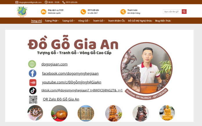 mẫu website đồ gỗ mỹ nghệ - Đồ Gỗ Mỹ Nghệ Gia An