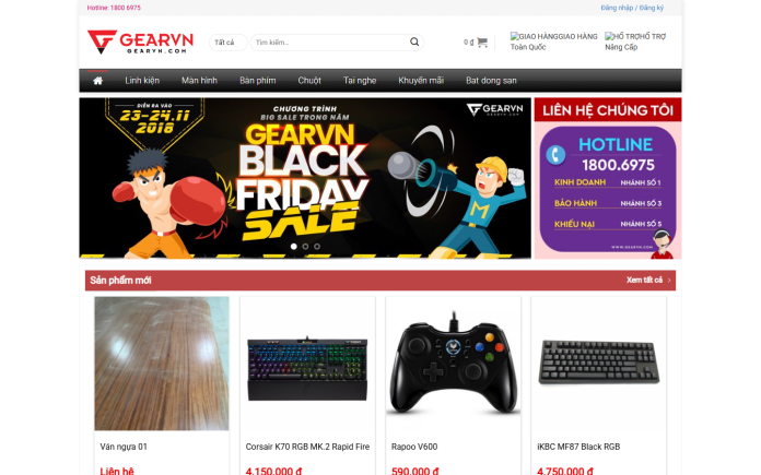 mẫu website bán máy tính gaming - Gaming Gear & PC High-End