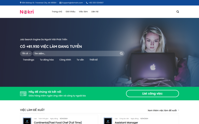 mẫu website tuyển dụng việc làm - Việc Cho Người Việt