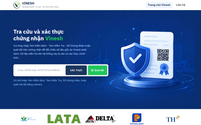 mẫu website tra cứu chứng nhận - Hệ Thống Tra Cứu Chứng Nhận Vinesh