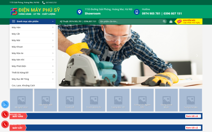 mẫu website bán điện máy - Điện Máy Phú Sỹ