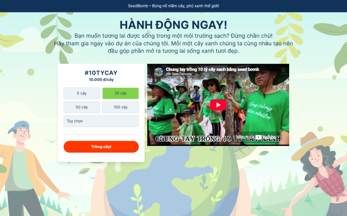 mẫu website quyên góp donate - Website Quyên Góp & Donate Seed Bomb